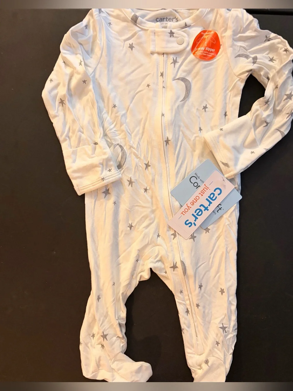 Carter's Light Blue, White & Blue Stripe Baby Footed One-Piece Set